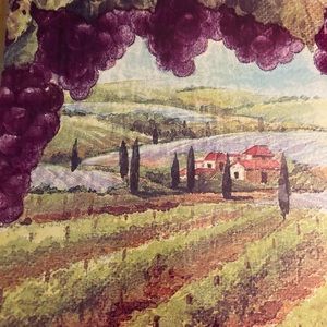 NWOT. Vintage Tuscany Scene Glass Trivet